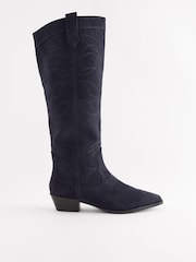 Navy Forever Comfort® Stitched Detail Western Boots - Image 2 of 5
