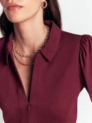 Boden Purple Zip Collar Supersoft Top - Image 2 of 5