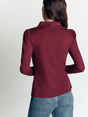 Boden Purple Zip Collar Supersoft Top - Image 3 of 5