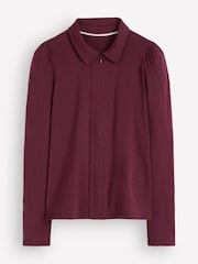 Boden Purple Zip Collar Supersoft Top - Image 5 of 5