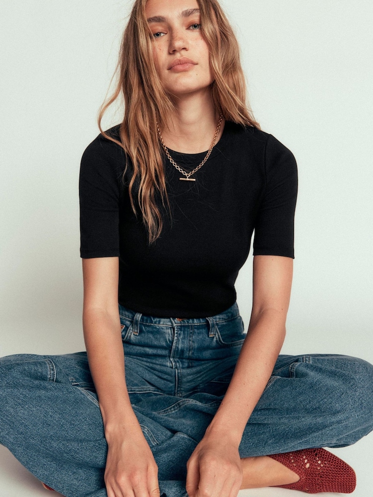 Boden Ribbed Cotton T-Shirt - 6的图像1｝