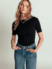 Boden Ribbed Cotton T-Shirt - 6的图像4｝