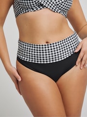 Figleaves Gingham Tailor Fold Schwarz Bikini Hosen - Bild 1 von 4