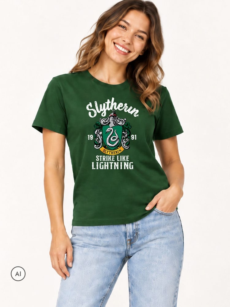 Brand Threads Harry Potter Adults Slytherin T-Shirt - תמונה 1 מתוך 2 Brand Threads Harry Potter Adults Slytherin T-Shirt - תמונה 1 מתוך 2
