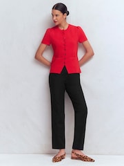 Boden Black Slim Leg Cotton Trousers - Image 1 of 6