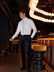 Black Slim Fit Velvet Suit Trousers - Image 3 of 10