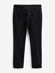 Black Slim Fit Velvet Suit Trousers - Image 5 of 10