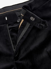 Black Slim Fit Velvet Suit Trousers - Image 6 of 10