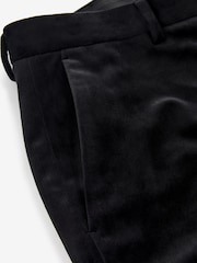 Black Slim Fit Velvet Suit Trousers - Image 7 of 10