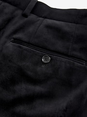 Black Slim Fit Velvet Suit Trousers - Image 8 of 10