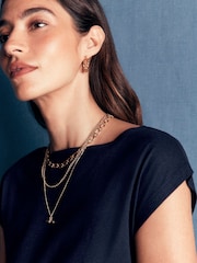 Boden Blue Supersoft Slash Neck T-Shirt - Image 2 of 5