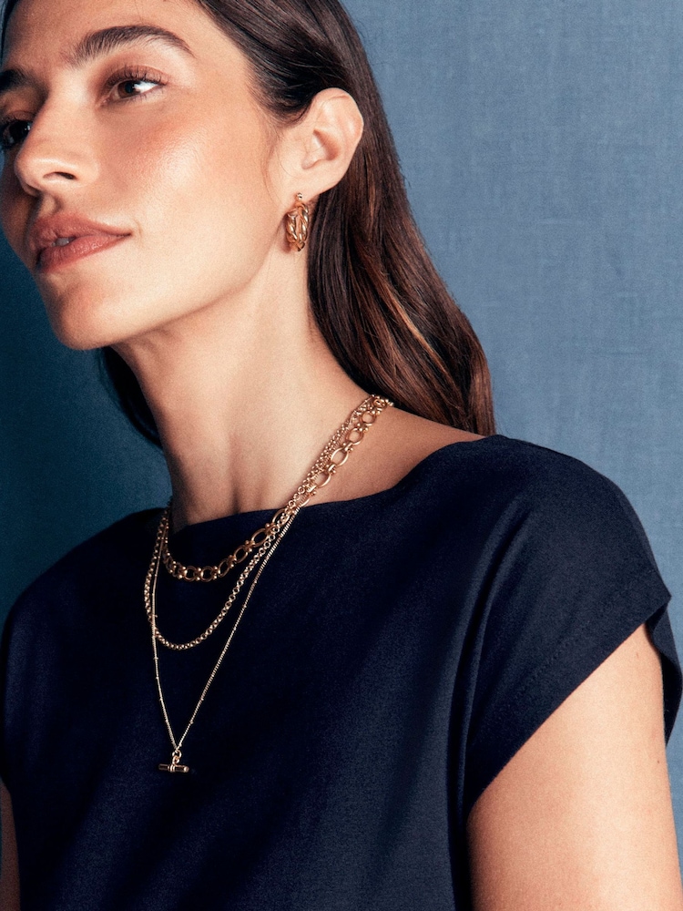 Boden Blue Supersoft Slash Neck T-Shirt - Image 2 of 5 Boden Blue Supersoft Slash Neck T-Shirt - Image 2 of 5