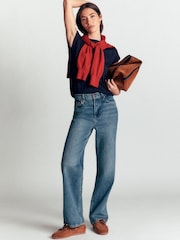 Boden Blue Supersoft Slash Neck T-Shirt - Image 4 of 5