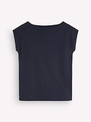 Boden Blue Supersoft Slash Neck T-Shirt - Image 5 of 5