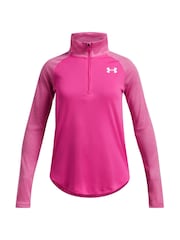 Under Armour Pink Tech Graphic 1/2 Zip Sweatshirt - Image 1 of 2