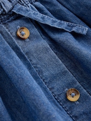 Boden Blue Woven Button-through Skirt - Image 6 of 6