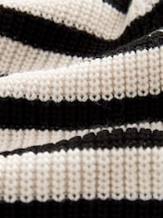 Black/White Zip Cropped Cardigan - Image 6 of 6