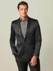Black Satin Tuxedo Jacket - Image 1 of 10