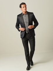 Black Satin Tuxedo Jacket - Image 2 of 10