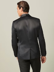 Black Satin Tuxedo Jacket - Image 3 of 10
