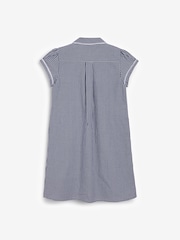 Navy Cotton Rich Button Front Lace Gingham School Dress (3-14yrs) - Image 6 of 7