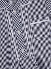 Navy Cotton Rich Button Front Lace Gingham School Dress (3-14yrs) - Image 7 of 7
