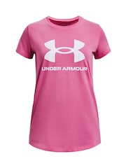 Under Armour Pink Sportstyle Logo Short Sleeve T-Shirt - Image 1 of 2