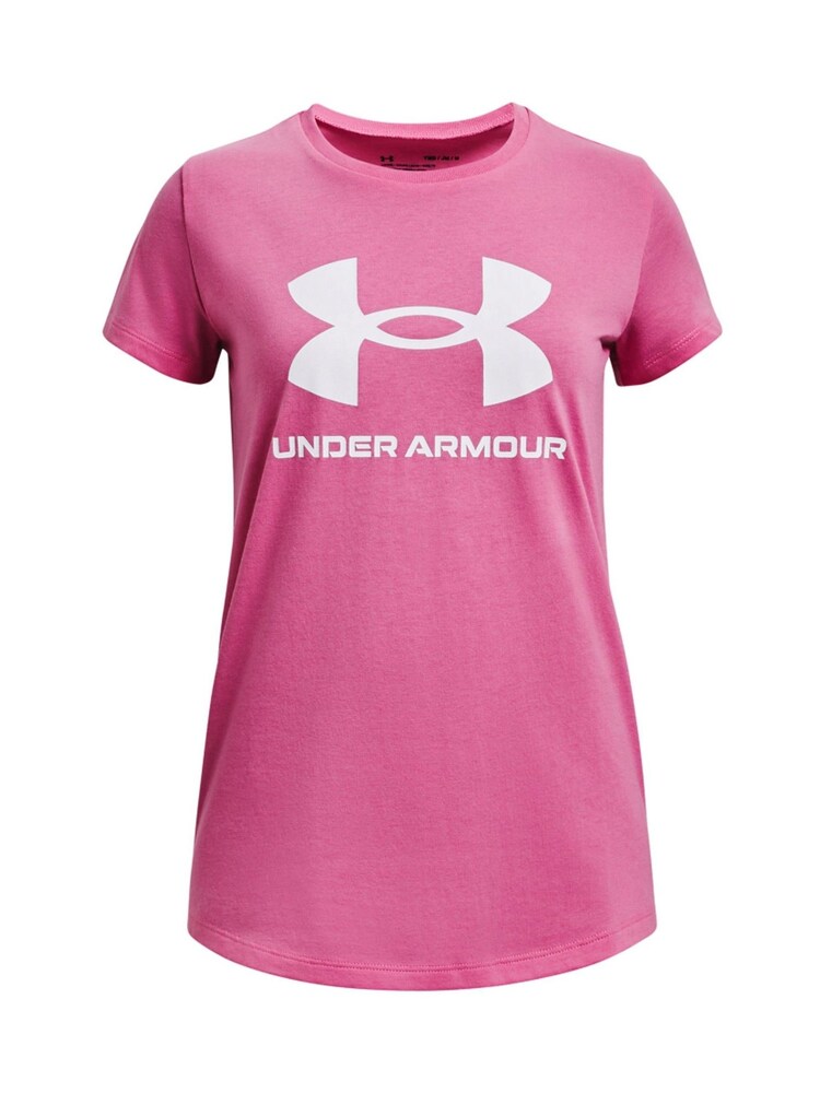 Under Armour Pink Sportstyle Logo Short Sleeve T-Shirt - Image 1 of 2 Under Armour Pink Sportstyle Logo Short Sleeve T-Shirt - Image 1 of 2
