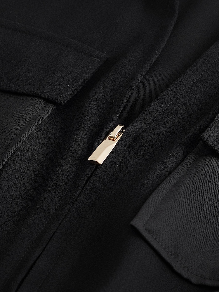 Black Long Sleeve Utility Jumpsuit - Image 6 of 6