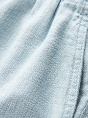 Blue Cotton Linen Dock Shorts - Image 6 of 7