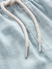 Blue Cotton Linen Dock Shorts - Image 7 of 7