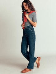 Boden Blue Ribbed Cotton T-Shirt - Image 6 of 7