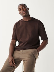 Brown Relaxed Fit Heavyweight Cotton T-Shirt - Image 1 of 7