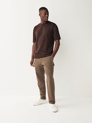 Brown Relaxed Fit Heavyweight Cotton T-Shirt - Image 2 of 7