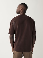 Brown Relaxed Fit Heavyweight Cotton T-Shirt - Image 4 of 7
