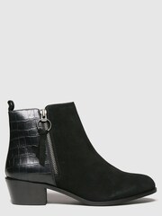 Schuh Black Cara Suede Side Zip Boots - Image 1 of 4