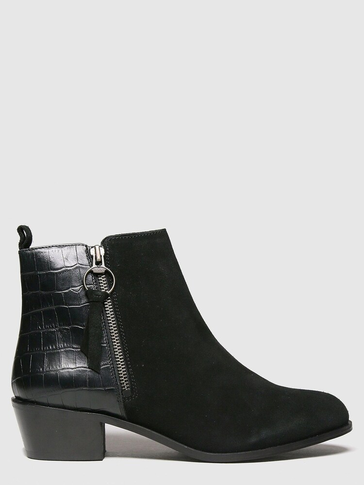 Schuh Black Cara Suede Side Zip Boots - Image 1 of 4