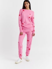 Chinti & Parker Pink Star Track Cashmere Blend Joggers - Image 1 of 3