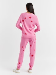 Chinti & Parker Pink Star Track Cashmere Blend Joggers - Image 2 of 3