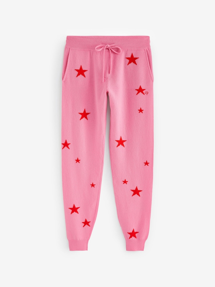 Chinti & Parker Pink Star Track Cashmere Blend Joggers - Image 3 of 3
