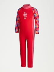 Speedo Pink Girls Full Coverage All-In-One Sunsafe Suit - Image 1 of 4