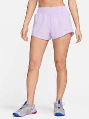 Nike Purple One Dri-FIT Mid-Rise 3" Brief Lined Shorts - Image 1 of 6