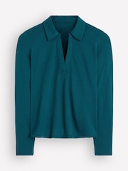 Boden Blue Supersoft Open Collar Shirt - Image 4 of 4