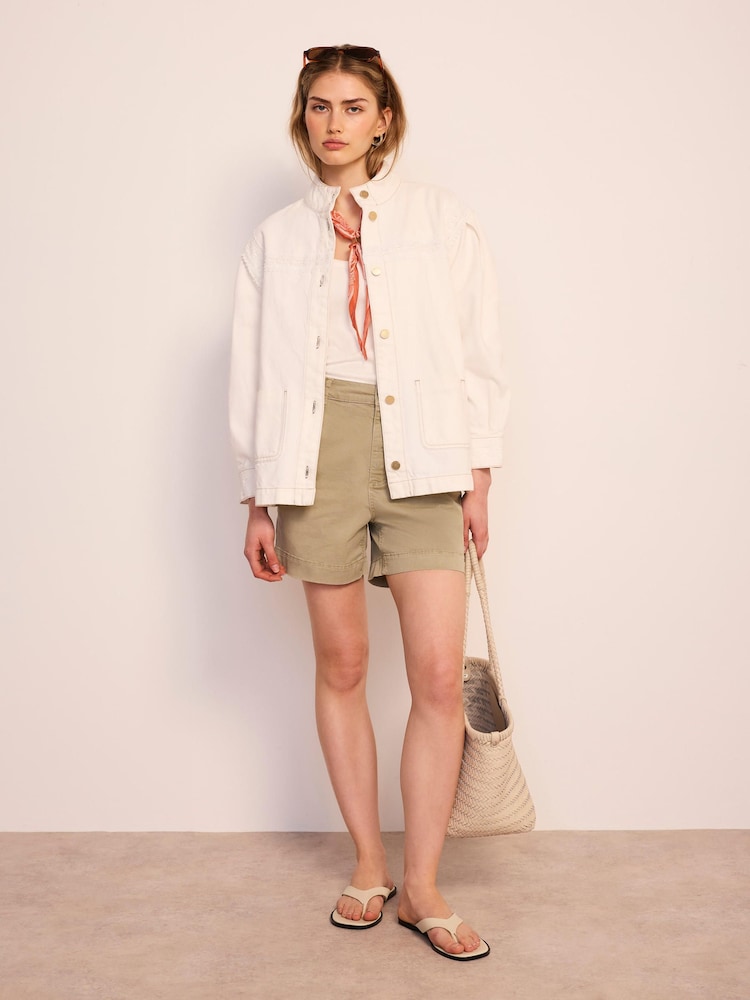 Mint Velvet White Lace Trim Denim Jacket - Image 2 of 8 Mint Velvet White Lace Trim Denim Jacket - Image 2 of 8