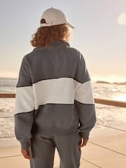 Self. Grey Half Zip Sweatshirt - Image 4 of 8