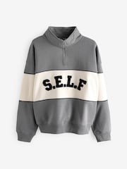 Self. Grey Half Zip Sweatshirt - Image 6 of 8