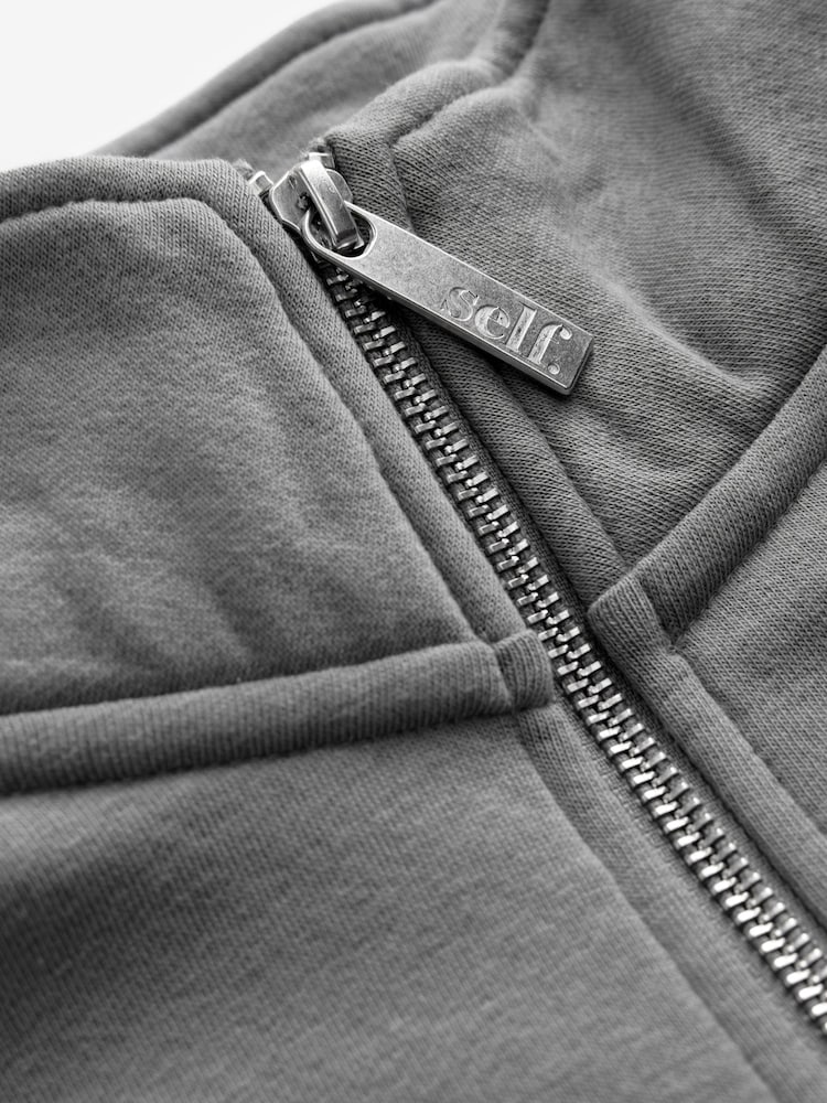 Self. Grey Half Zip Sweatshirt - Image 8 of 8