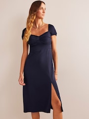 Boden Blue Cap Sleeve Bias Tea Dress - Image 3 of 5