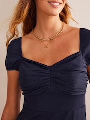 Boden Blue Cap Sleeve Bias Tea Dress - Image 4 of 5