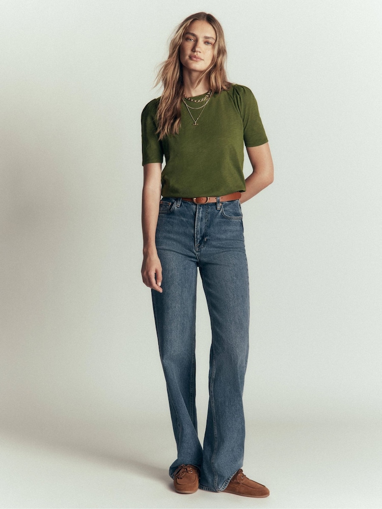 Boden Green Sophie Puff Sleeve T-Shirt - Image 1 of 6